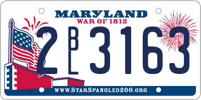 MD license plate 2BL3163