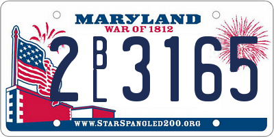 MD license plate 2BL3165