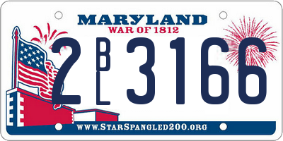 MD license plate 2BL3166