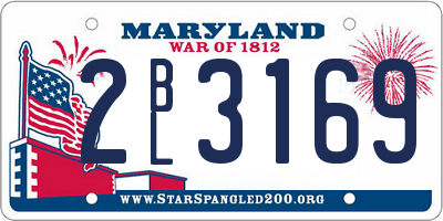MD license plate 2BL3169