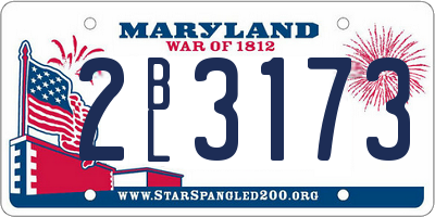 MD license plate 2BL3173