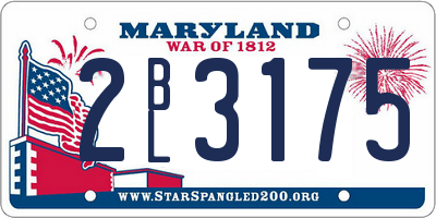 MD license plate 2BL3175