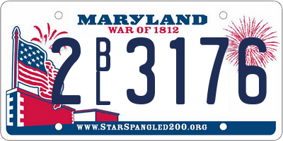 MD license plate 2BL3176