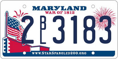 MD license plate 2BL3183