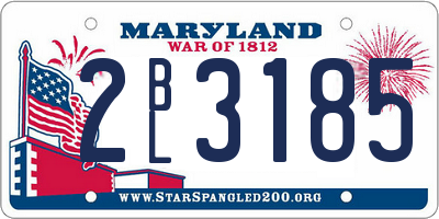 MD license plate 2BL3185