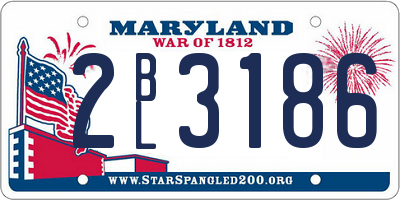 MD license plate 2BL3186