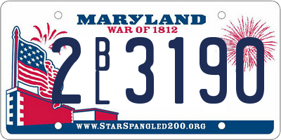 MD license plate 2BL3190