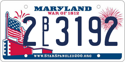 MD license plate 2BL3192