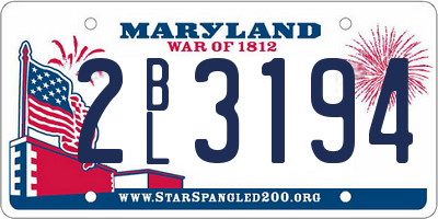 MD license plate 2BL3194