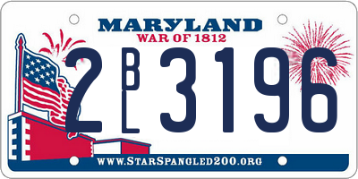 MD license plate 2BL3196