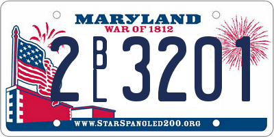 MD license plate 2BL3201