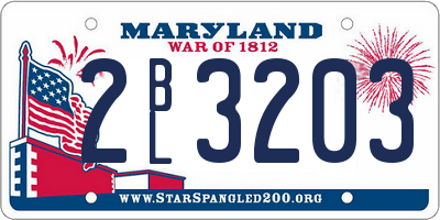 MD license plate 2BL3203