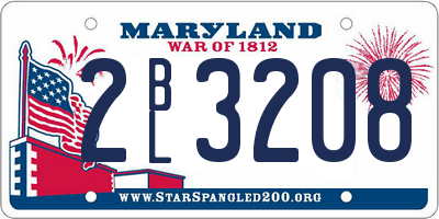 MD license plate 2BL3208