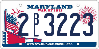 MD license plate 2BL3223