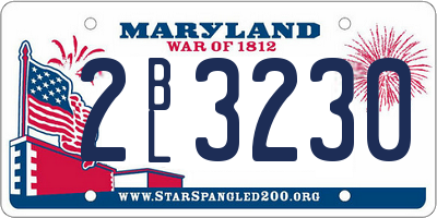 MD license plate 2BL3230
