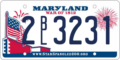 MD license plate 2BL3231