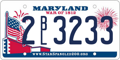 MD license plate 2BL3233
