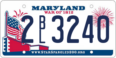MD license plate 2BL3240