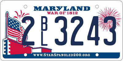 MD license plate 2BL3243