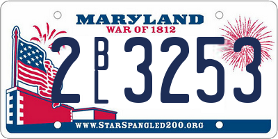 MD license plate 2BL3253
