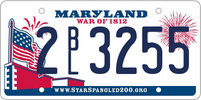 MD license plate 2BL3255
