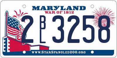 MD license plate 2BL3258