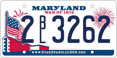 MD license plate 2BL3262