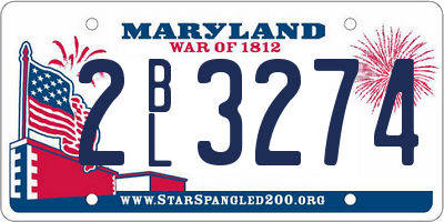 MD license plate 2BL3274