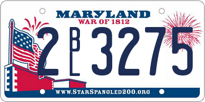 MD license plate 2BL3275