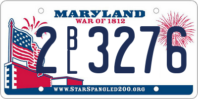 MD license plate 2BL3276