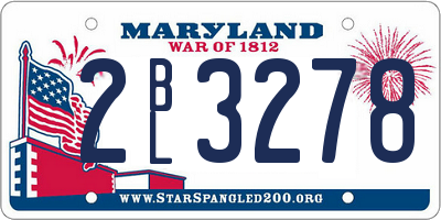 MD license plate 2BL3278