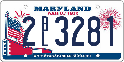 MD license plate 2BL3281