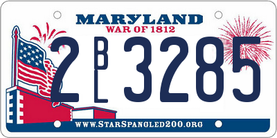 MD license plate 2BL3285