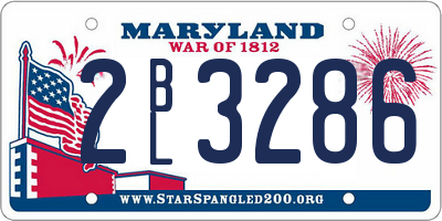 MD license plate 2BL3286