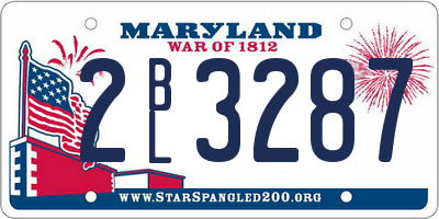 MD license plate 2BL3287