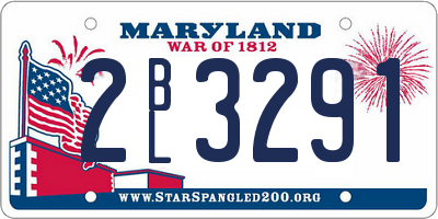 MD license plate 2BL3291