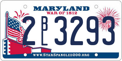 MD license plate 2BL3293