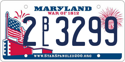 MD license plate 2BL3299