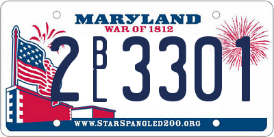 MD license plate 2BL3301
