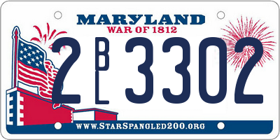 MD license plate 2BL3302