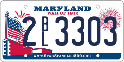 MD license plate 2BL3303