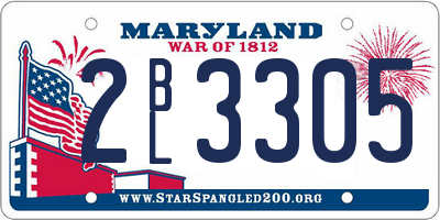 MD license plate 2BL3305