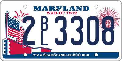MD license plate 2BL3308