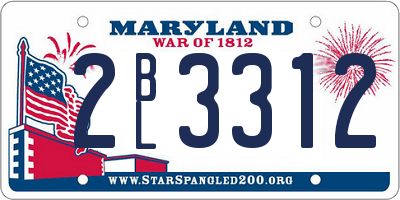 MD license plate 2BL3312