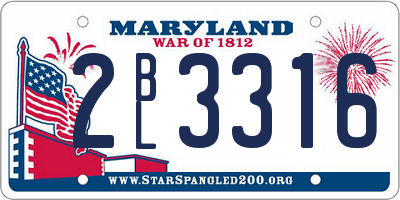 MD license plate 2BL3316