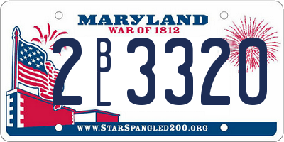 MD license plate 2BL3320
