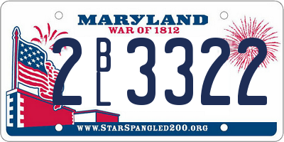 MD license plate 2BL3322