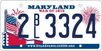 MD license plate 2BL3324