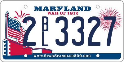 MD license plate 2BL3327