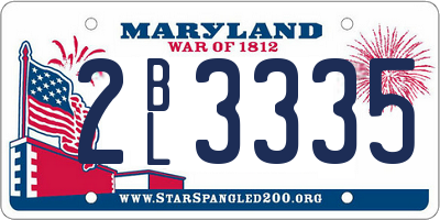 MD license plate 2BL3335